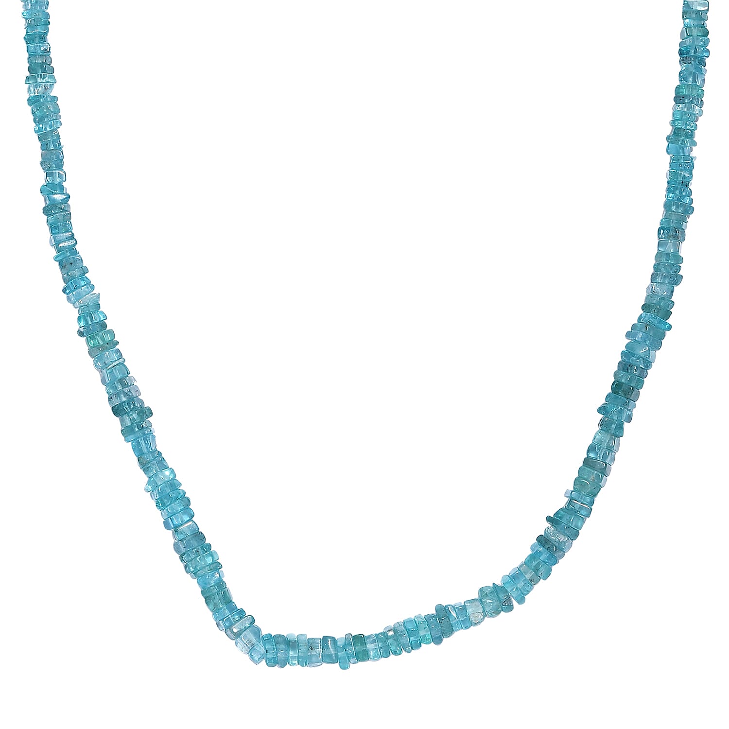 Blue Apatite Necklace (Size - 18) in 18K Yellow Gold Vermeil Plated Sterling Silver 98.63 Ct