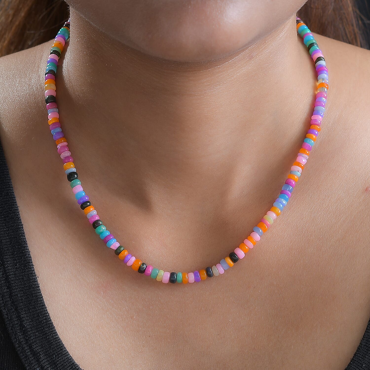 Tucson Gem Find-9K Yellow Gold AAAA Multi Opal  Necklace (Size - 18.5) 50.84 Ct