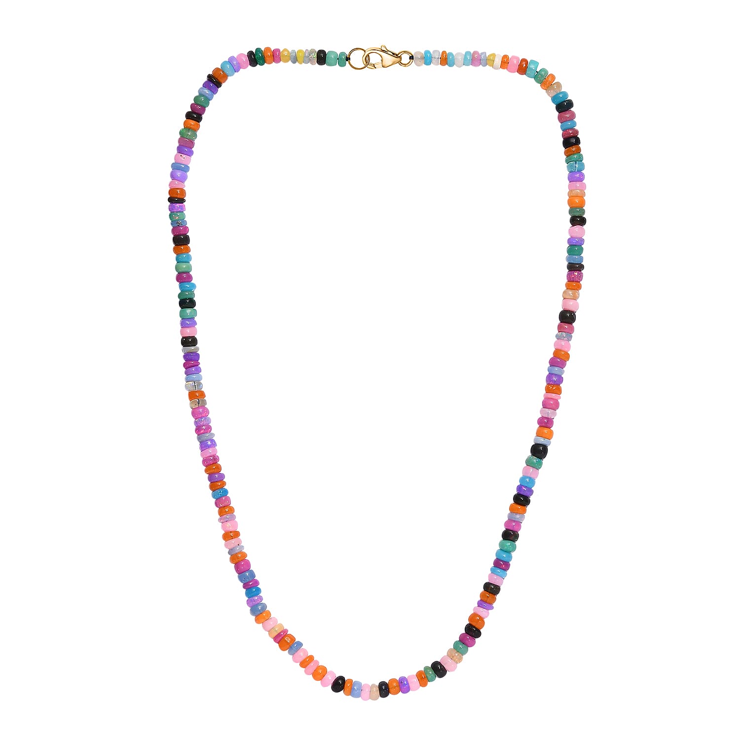Tucson Gem Find-9K Yellow Gold AAAA Multi Opal  Necklace (Size - 18.5) 50.84 Ct