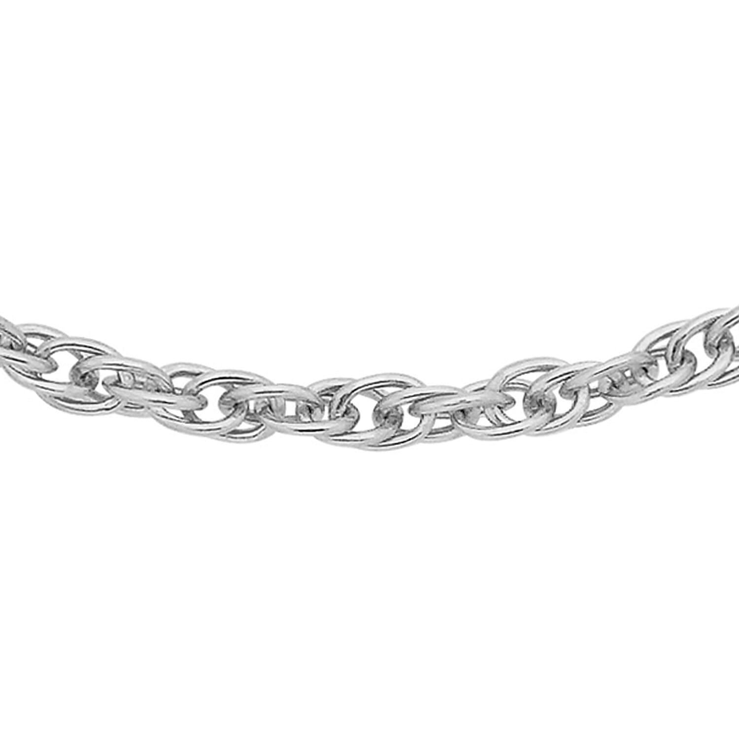 18K White Gold Prince of Wales Chain With Spring Ring Clasp (Adjustable Size - 18-20)