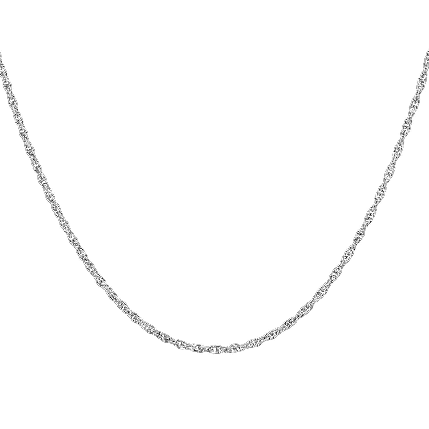 18K White Gold Prince of Wales Chain With Spring Ring Clasp (Adjustable Size - 18-20)