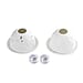 Set of 2 Bird & Deer Printed Porcelain LED Tealight Candle Holder - White