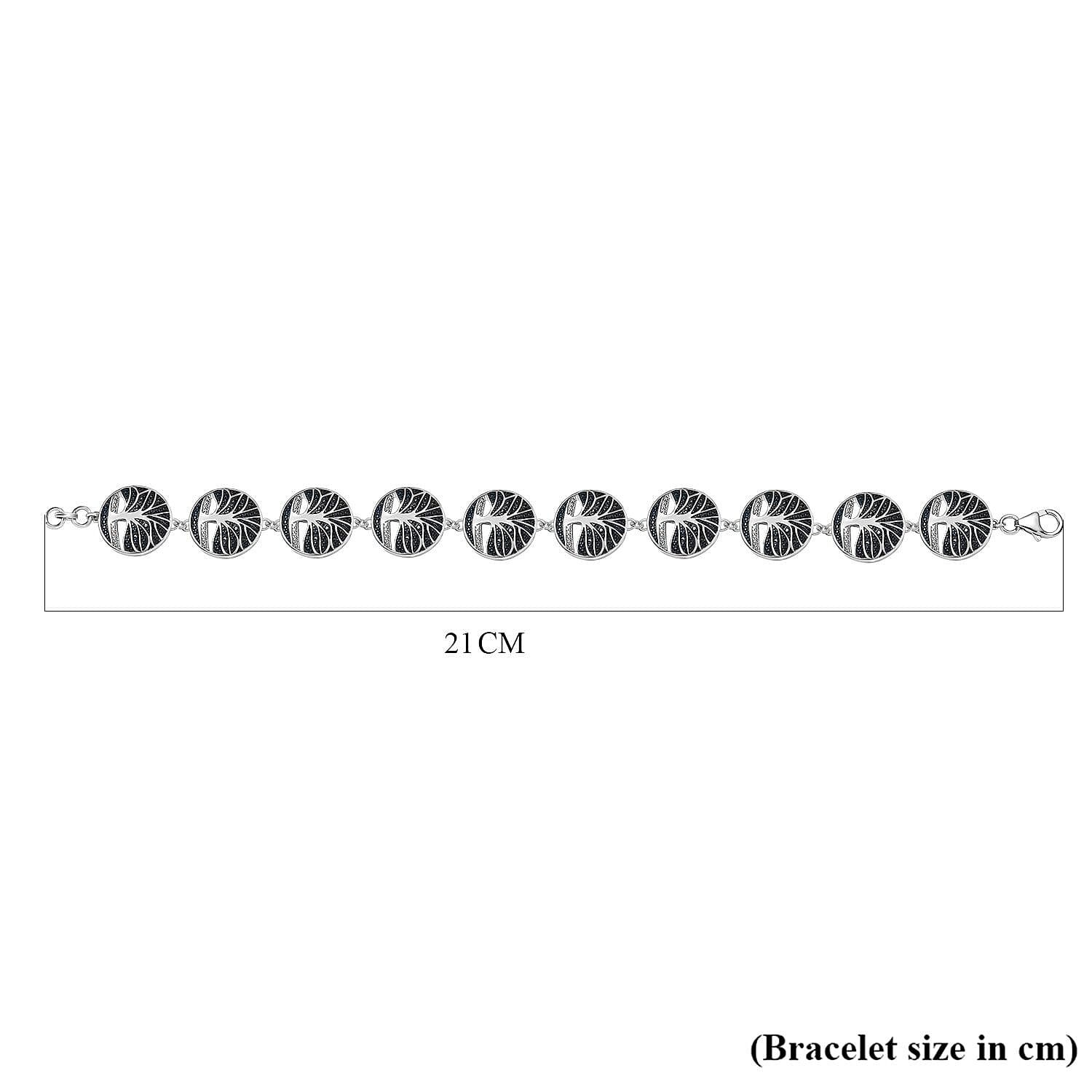 Designer Inspired - Blue Diamond Bracelet (Size - 8) in Platinum Overlay Sterling Silver, Silver Wt. 18.53 Gms