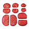 Set of 10 Multi-Purpose Embroidered Jewellery Bags With Zipper - Red
