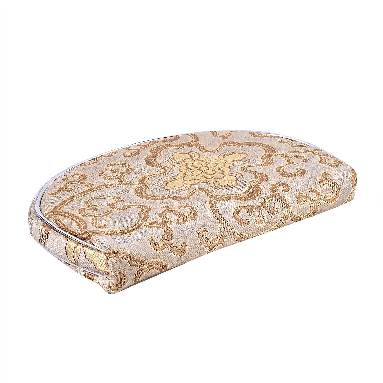 Set of 10 Multi-Purpose Embroidered Jewellery Bags With Zipper - Cream