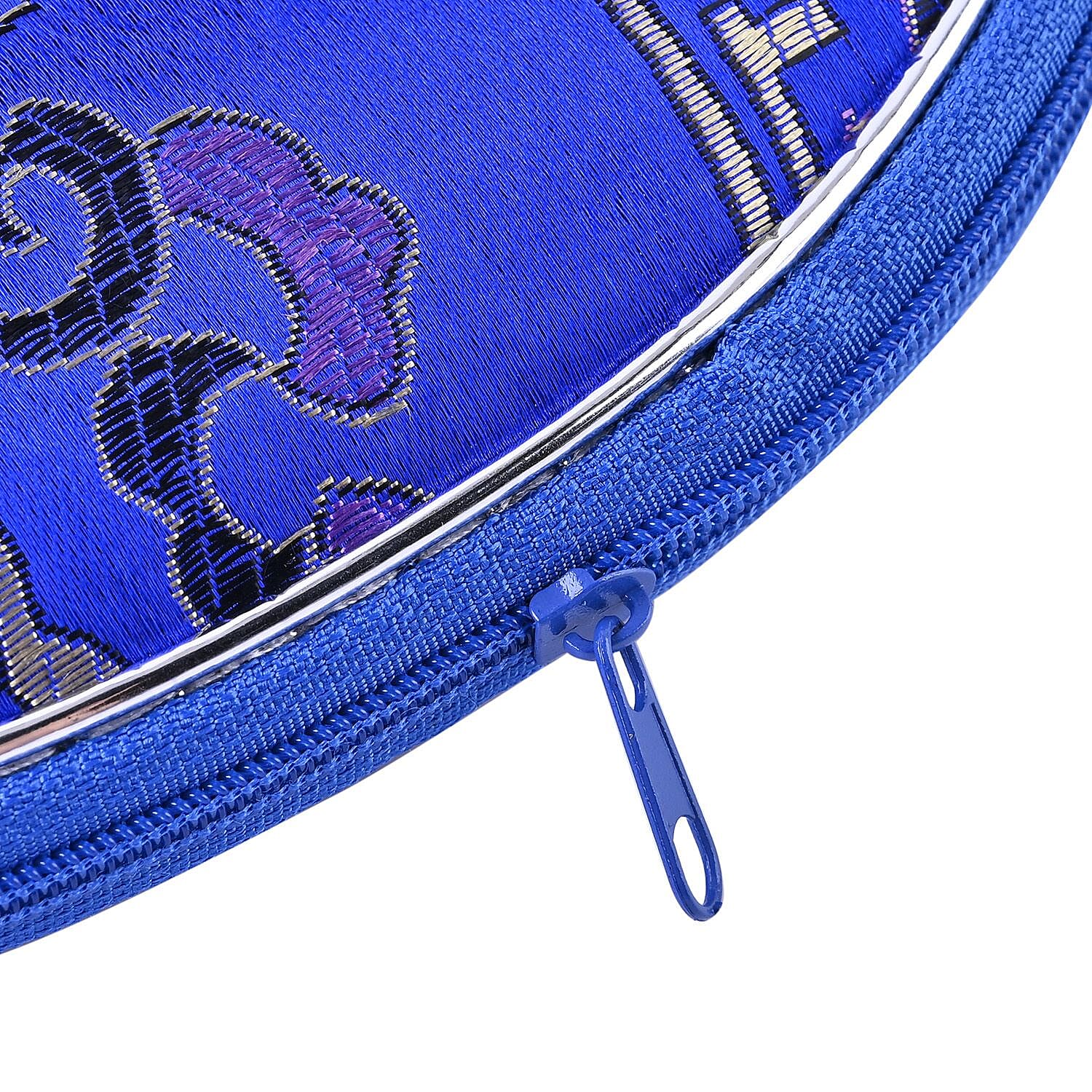 Set of 10 Multi-Purpose Embroidered Jewellery Box With Zipper - Royal Blue