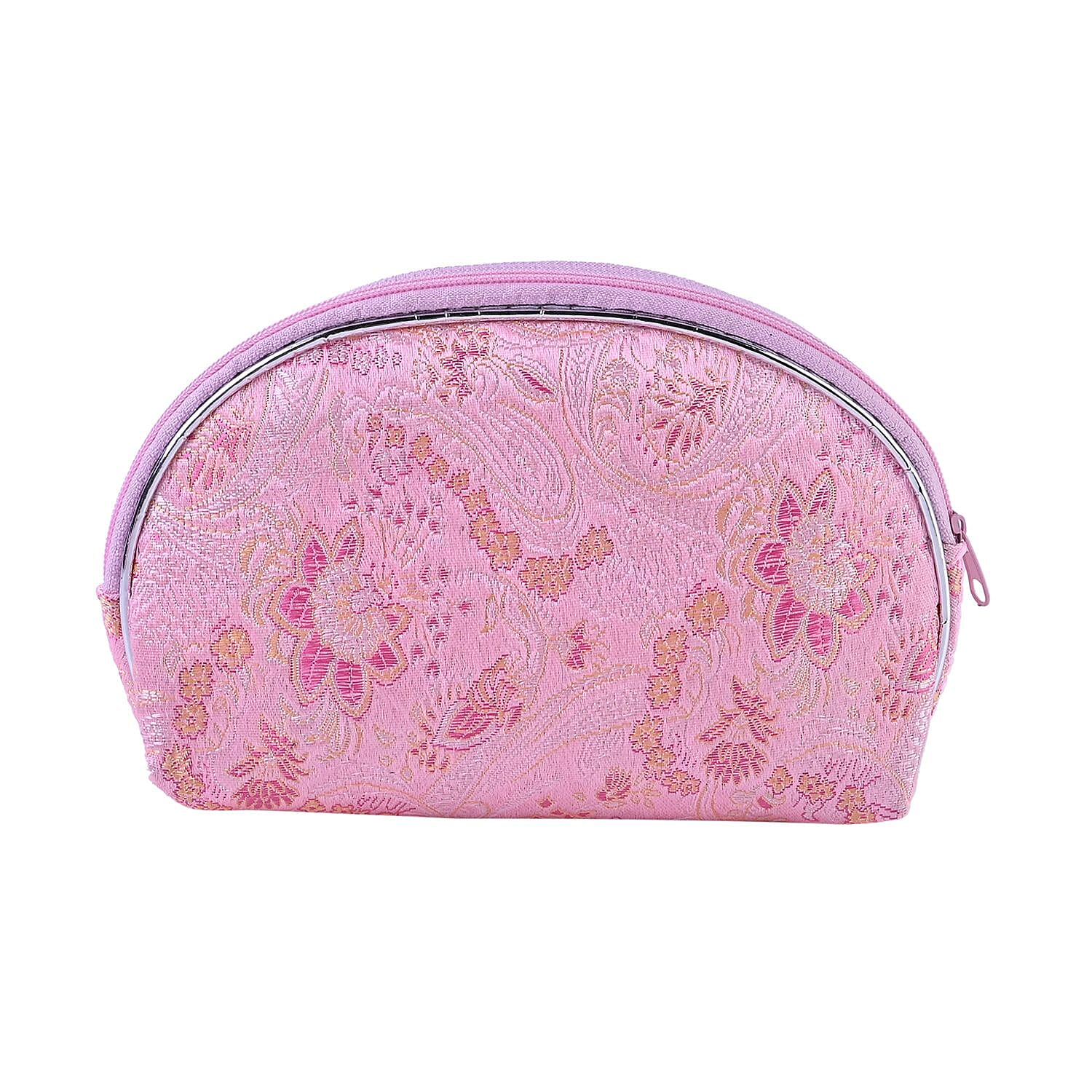 Set of 10 Multi-Purpose Embroidered Purses With Zipper - Pink