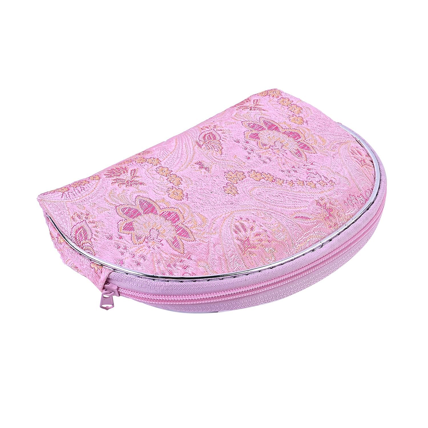Set of 10 Multi-Purpose Embroidered Purses With Zipper - Pink