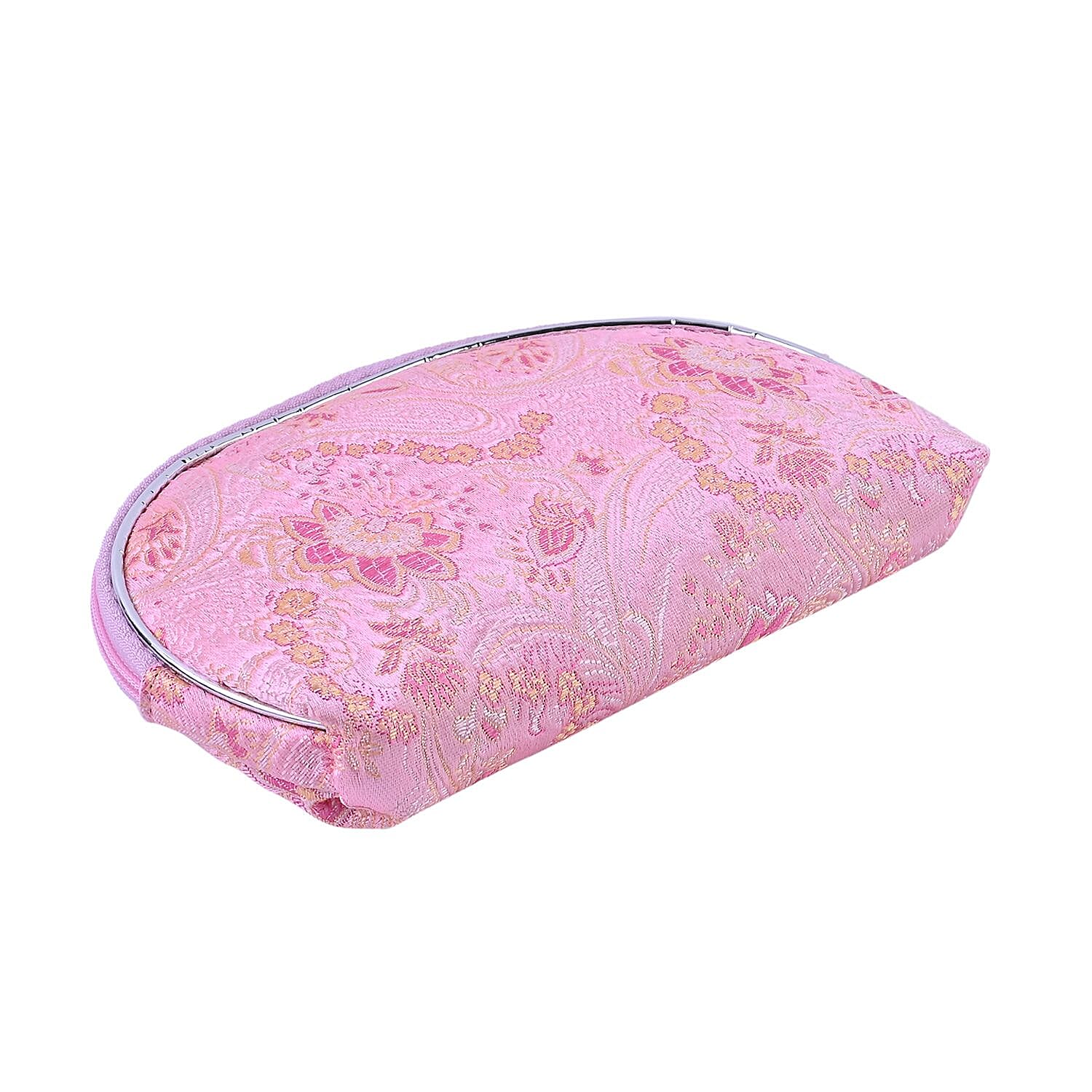 Set of 10 Multi-Purpose Embroidered Purses With Zipper - Pink