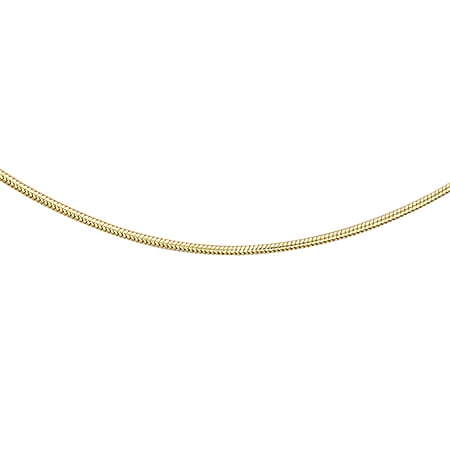 18K Yellow Gold 0.8 MM Snake Chain With Spring Ring Clasp 16 Inch Polished