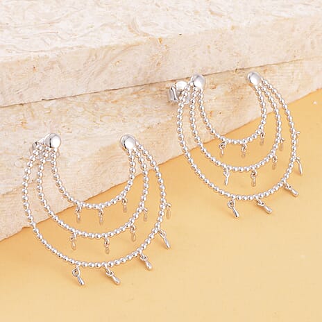 Lucy Q Bubble Drip Collection - Rhodium Overlay Sterling Silver Earrings.