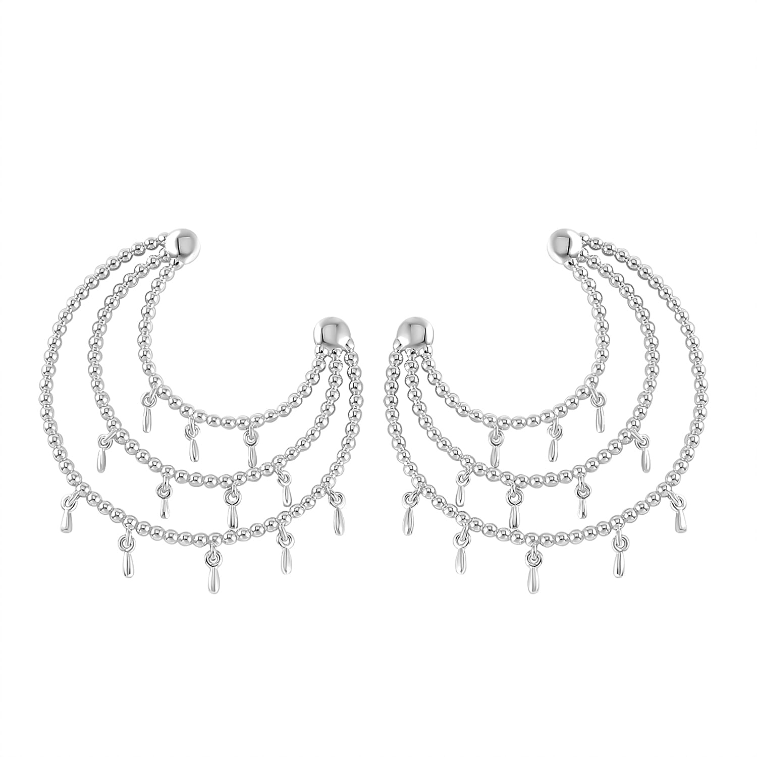 Lucy Q Bubble Drip Collection - Rhodium Overlay Sterling Silver Earrings.