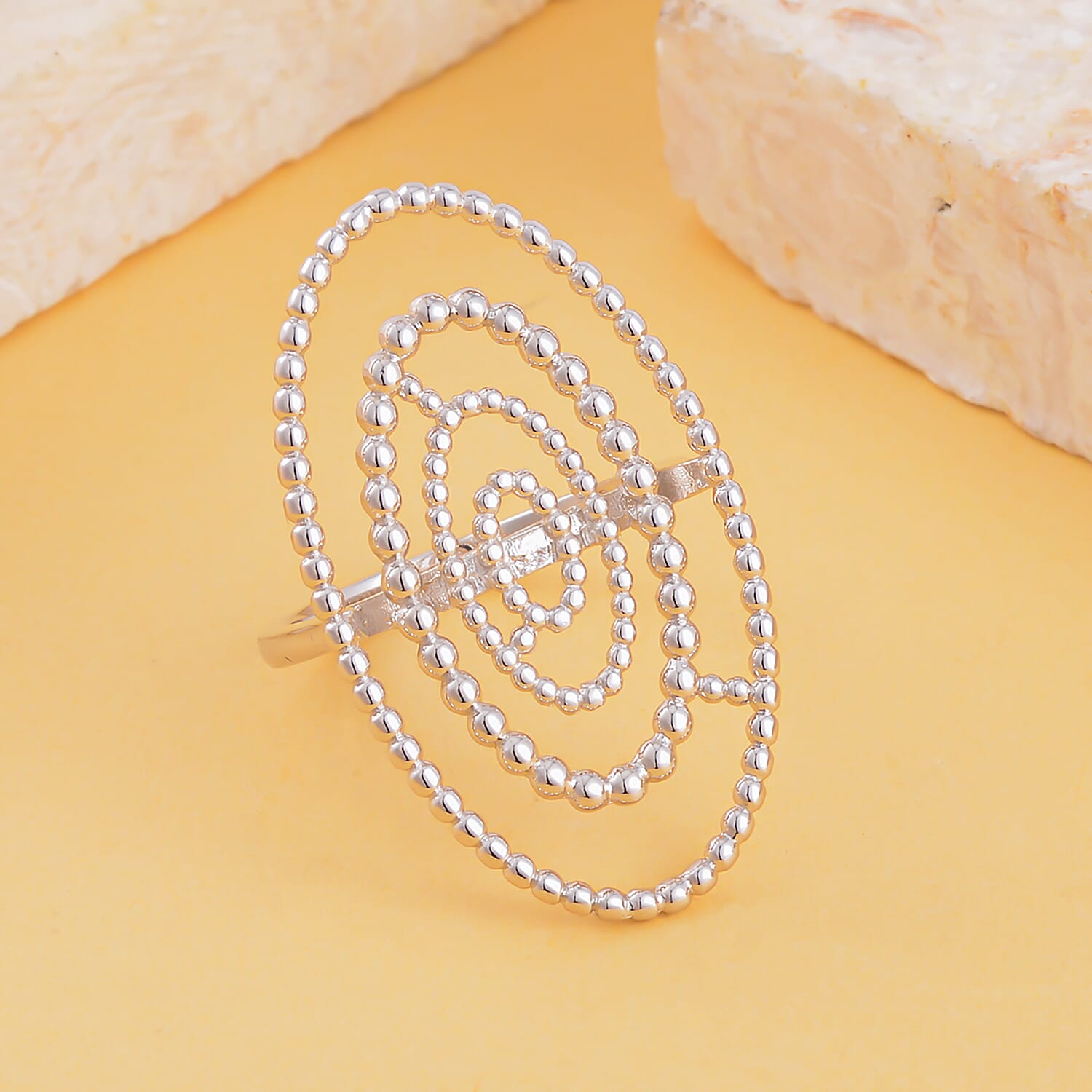 Lucy Q Bubble Drip Collection - Rhodium Overlay Sterling Silver Ring