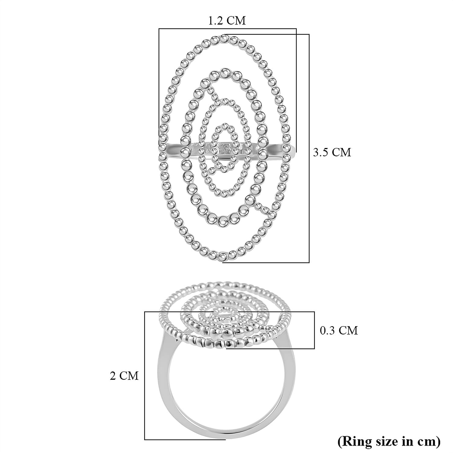 Lucy Q Bubble Drip Collection - Rhodium Overlay Sterling Silver Ring