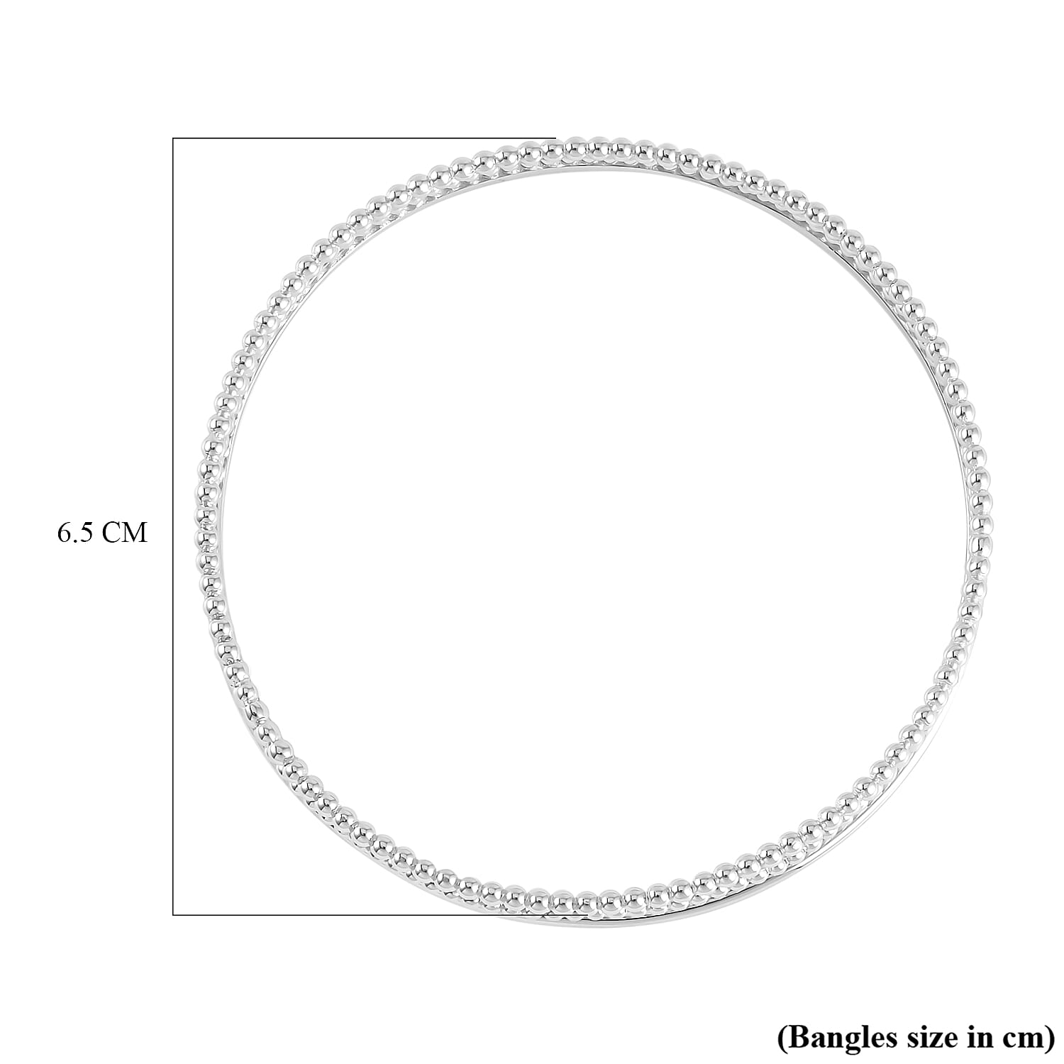 Lucy Q Bubble Drip Collection - Rhodium Overlay Sterling Silver Bangle (Size 7.5), Silver wt. 17.50 Gms.