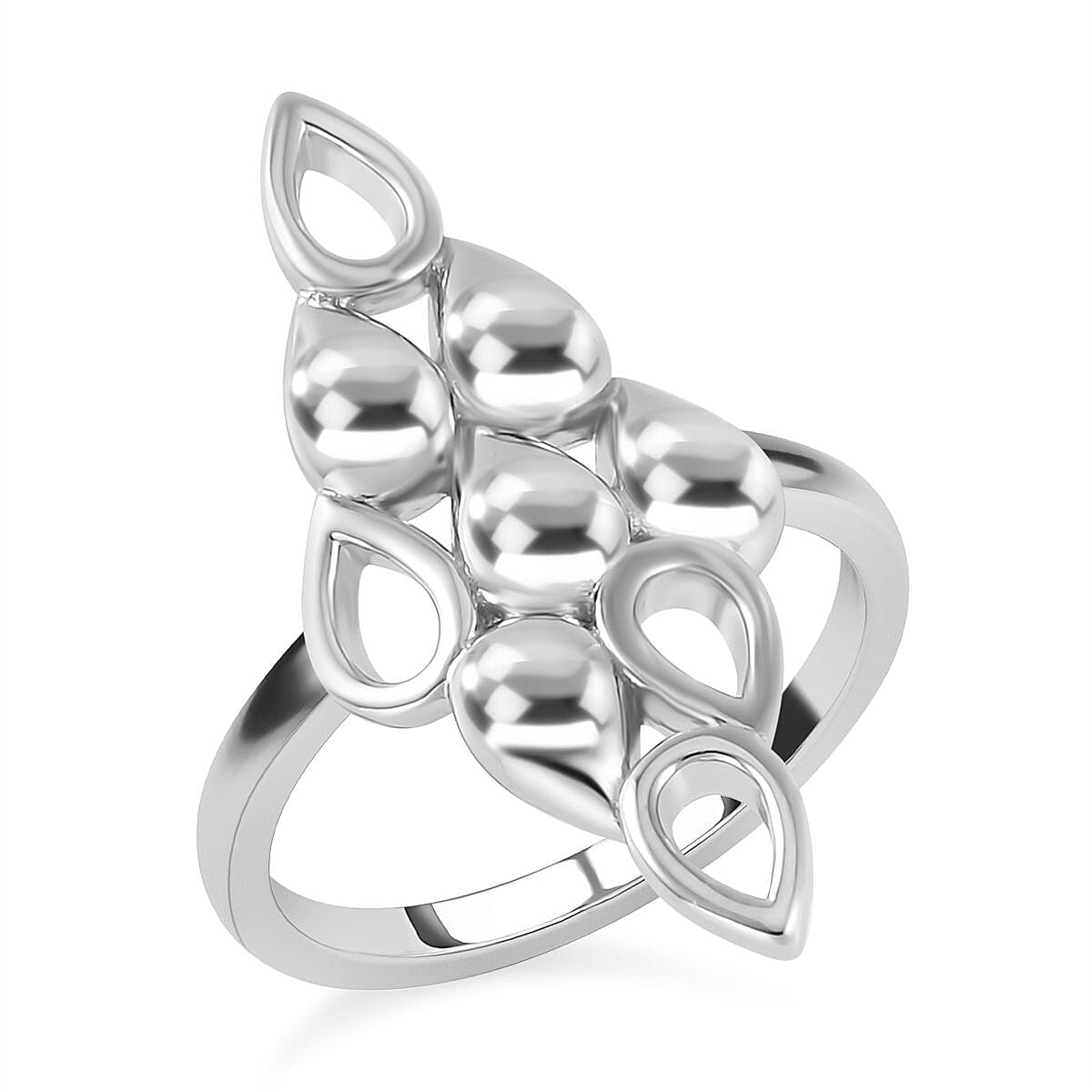 LucyQ Drip Collection - Rhodium Overlay Sterling Silver Ring