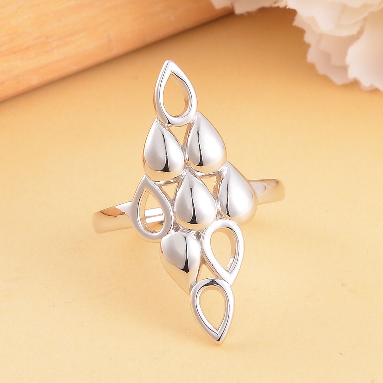 LucyQ Drip Collection - Rhodium Overlay Sterling Silver Ring