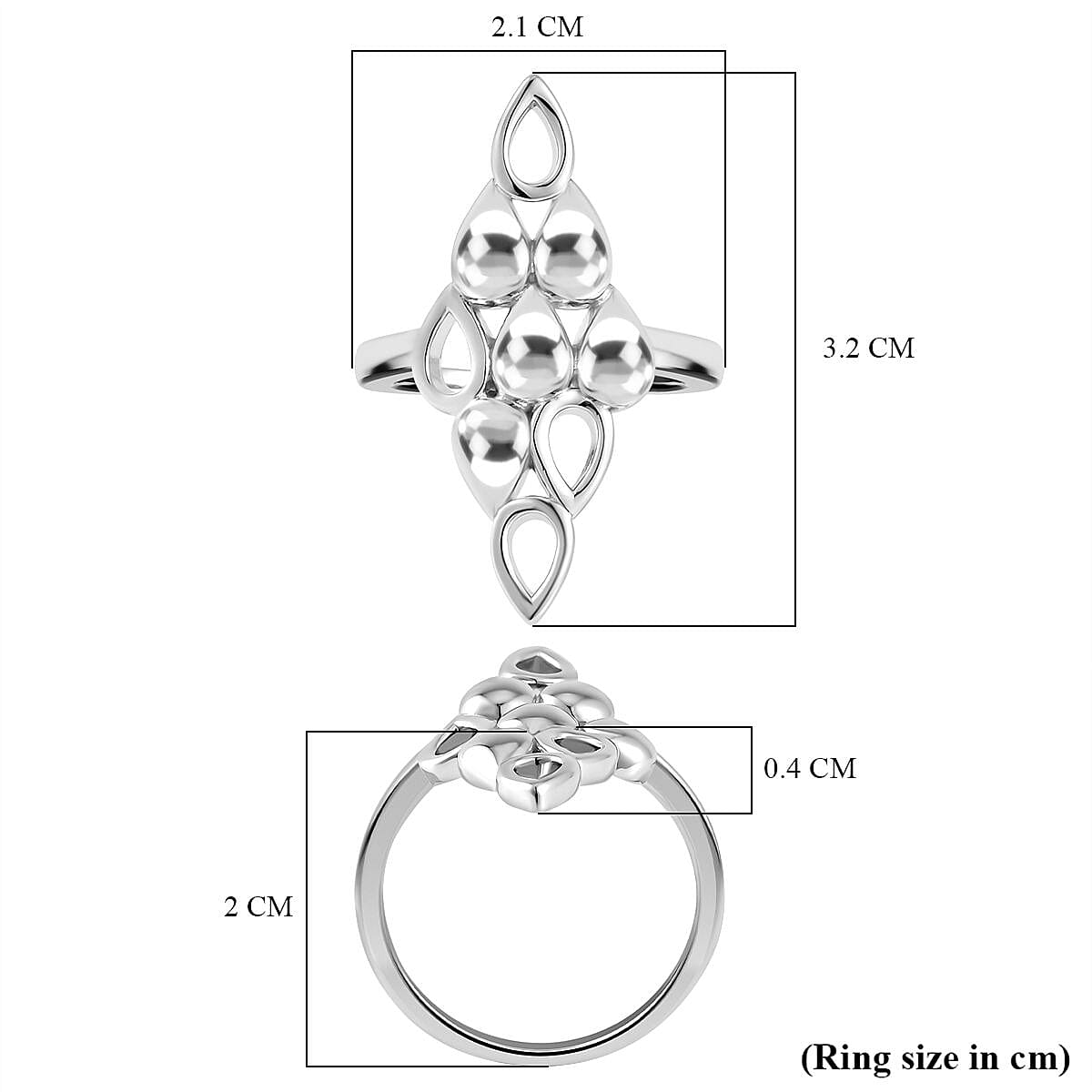 LucyQ Drip Collection - Rhodium Overlay Sterling Silver Ring