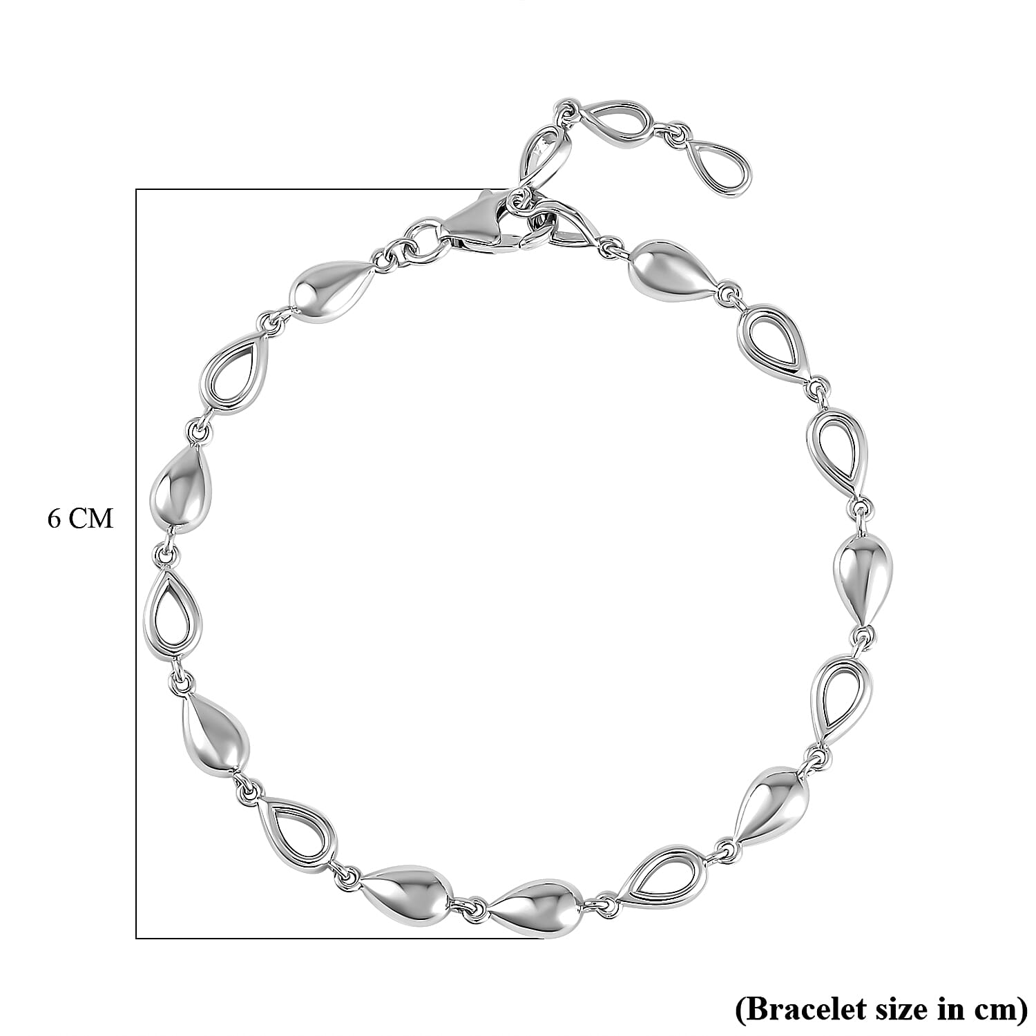 Lucy Q Drip Collection - Rhodium Overlay Sterling Silver Bracelet (Size - 8)