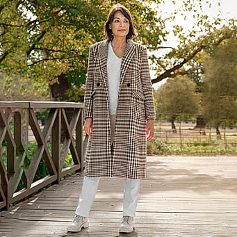 https://tjcuk.sirv.com/Products/75/7/7574693/Tamsy-Houndstooth-Pattern-Longline-Coat-Size-S-12-Khaki-Beige_7574693_1.jpg?w=342&h=342