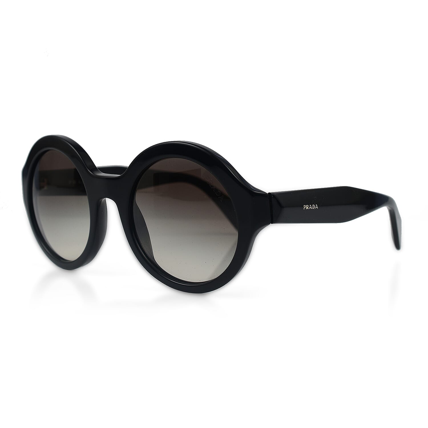 Summer Closeout Prada Designer Round Sunglasses - Black