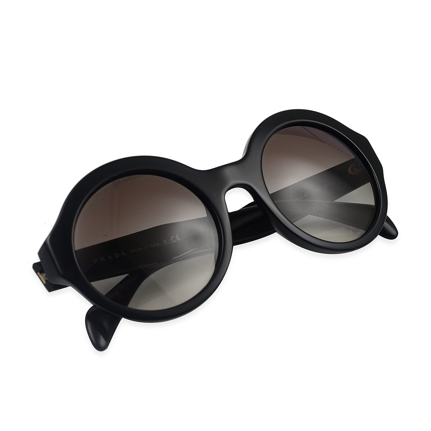 Summer Closeout Prada Designer Round Sunglasses - Black
