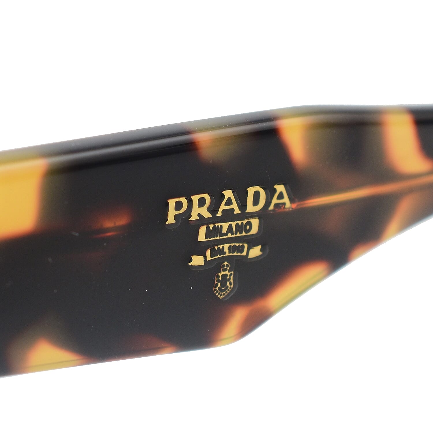 Summer Closeout PRADA Square Edge Tortoise side Sunglasses  - Black