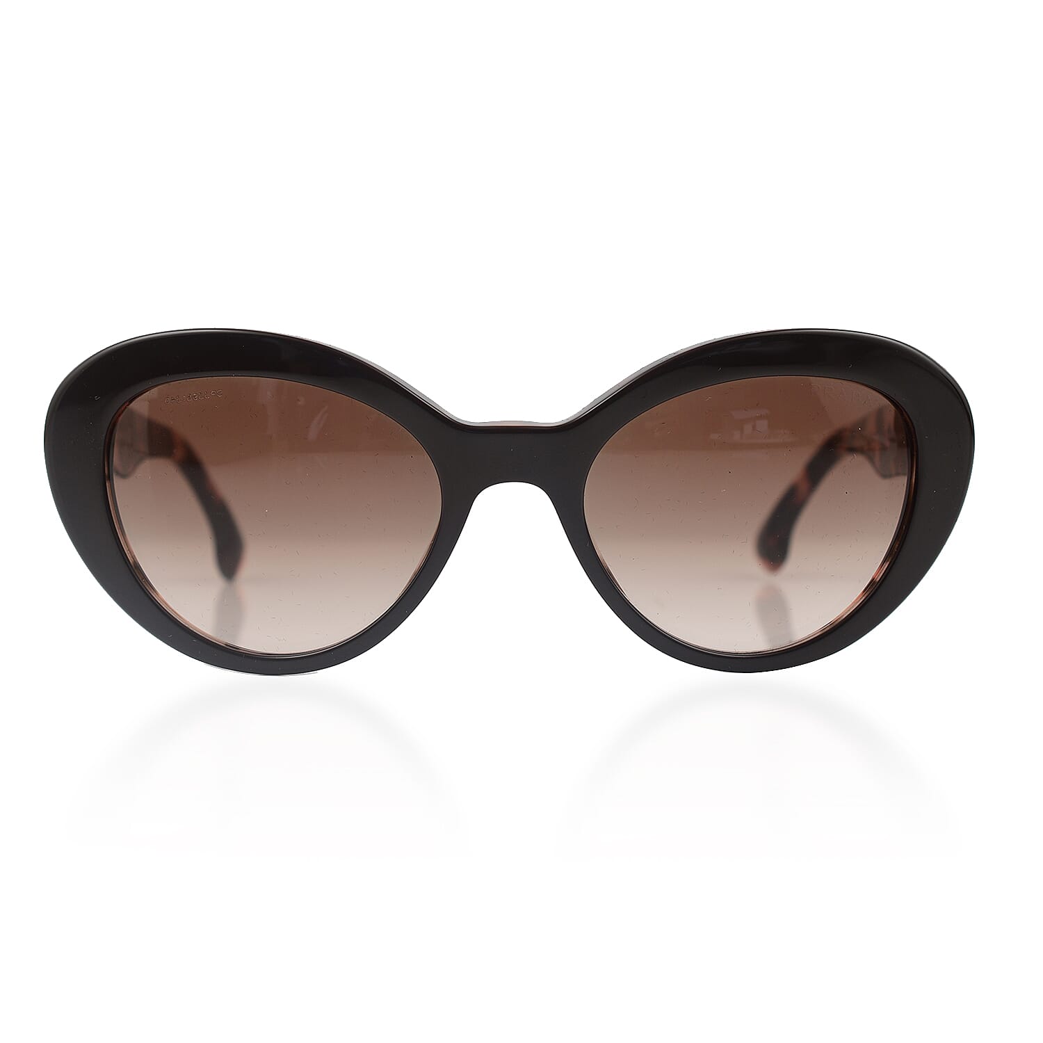Summer Closeout PRADA Brown Cat Eyed Sunglasses - Black