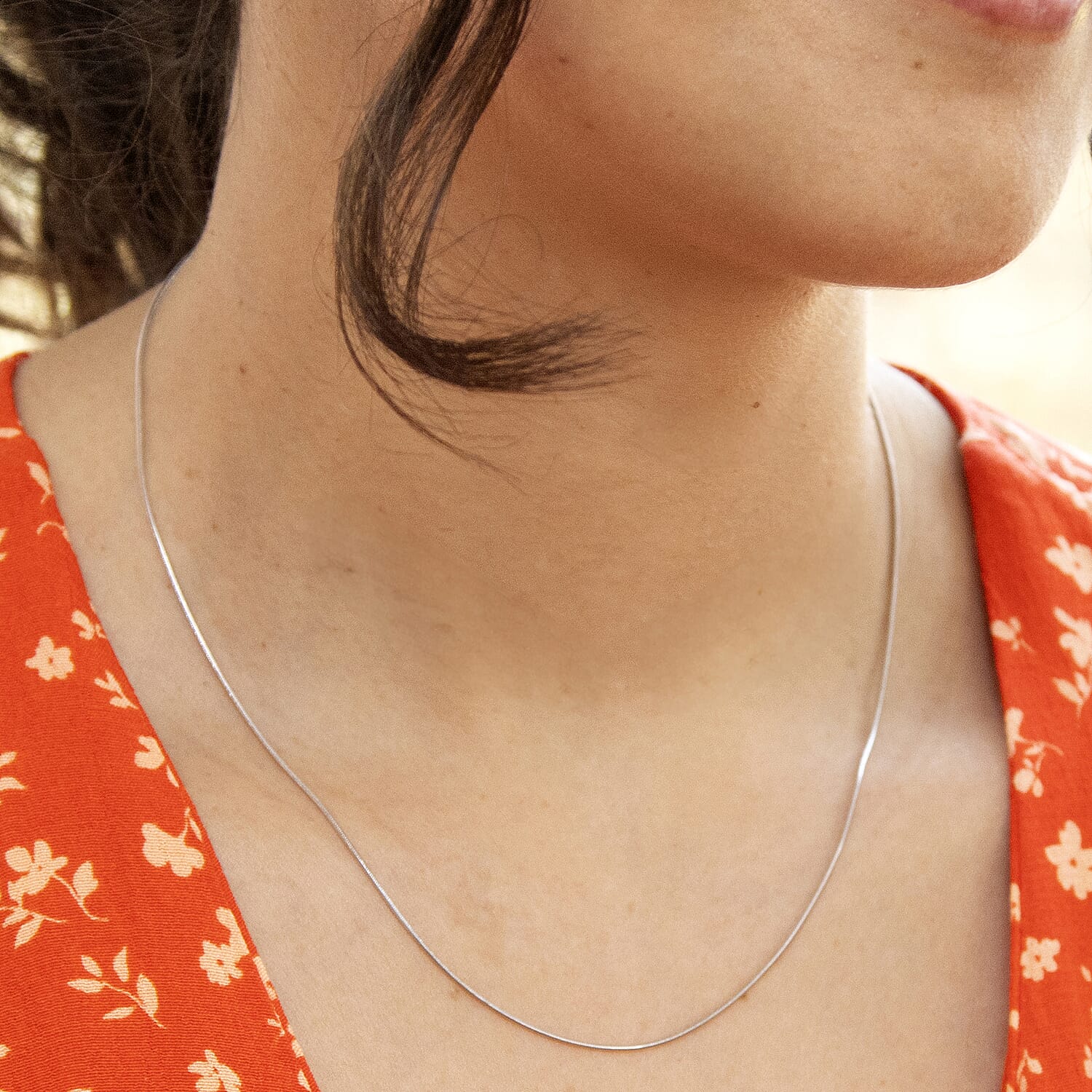 18K W Gold  Chain (Size - 18),  Gold Wt. 3.4 Gms