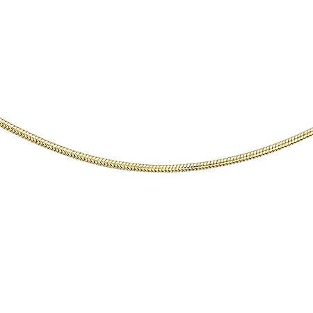 18K Yellow Gold 0.7 MM Snake Chain With Spring Ring Clasp 16 Inch Polished