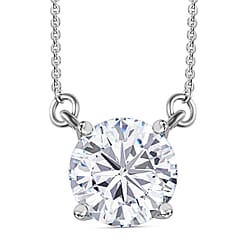  White Cubic Zirconia Fancy Necklace (Size - 20) in Platinum Overlay Sterling Silver 1.46 ct 3.480 Ct.