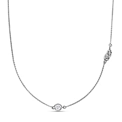 Cubic Zirconia Solitaire Necklace (Size - 20) in 18K Yellow Gold Vermeil Plated Sterling Silver