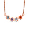 White Cubic Zirconia , Multi gemstones Fancy Necklace (Size - 20) in Vermeil RG Sterling Silver 0.60 ct  0.862  Ct.