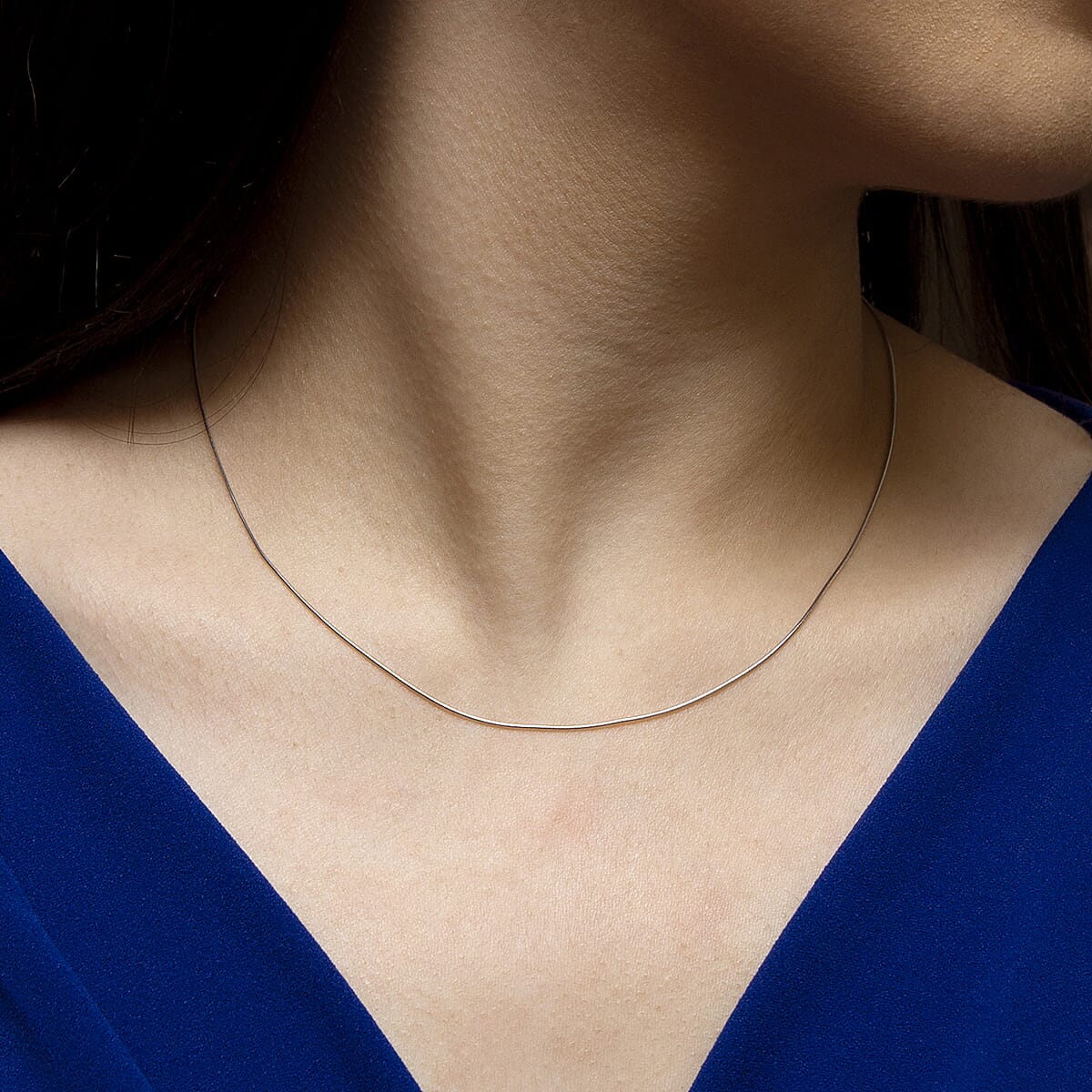 18K White Gold Snake Chain With Lobster Clasp (Size - 16)