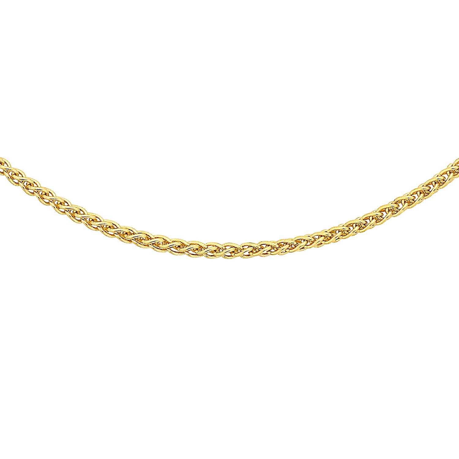 18K Yellow Gold Spiga Chain With Spring Ring Clasp (Size - 18-20)