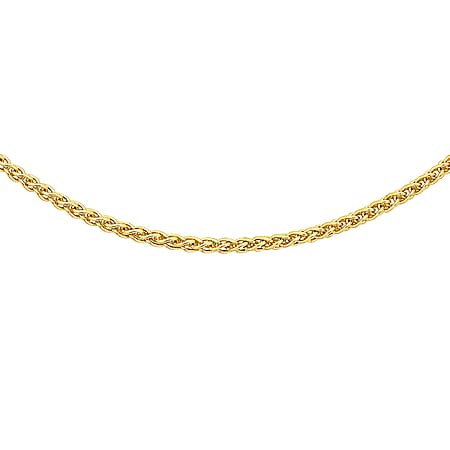 18K Yellow Gold 1 MM Spiga Chain With Spring Ring Clasp 20 Inch Polished