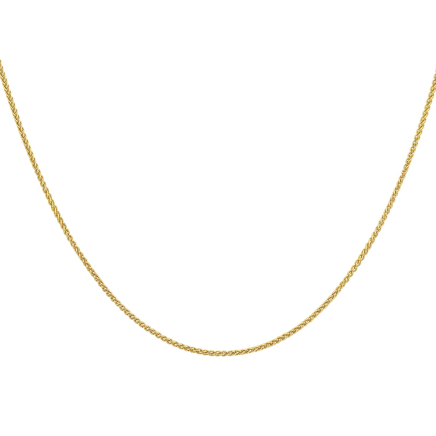 18K Yellow Gold Spiga Chain With Spring Ring Clasp (Size - 18-20)