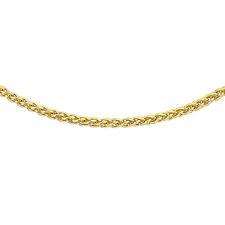 18K Yellow Gold 1 MM Spiga Chain With Spring Ring Clasp 16 Inch Polished