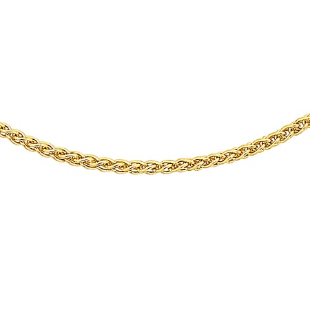 18K Yellow Gold 1 MM Spiga Chain With Spring Ring Clasp 18 Inch Polished