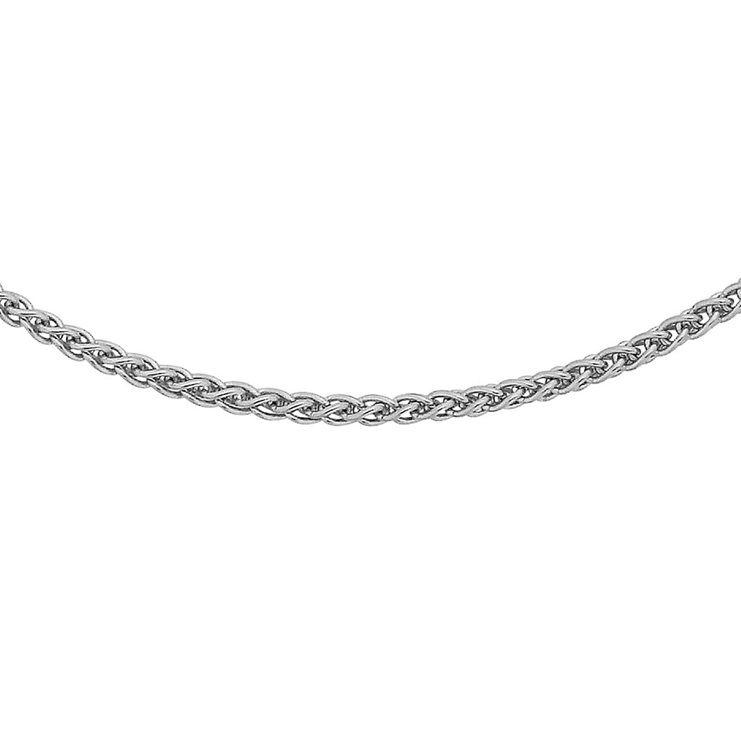 18K White Gold Spiga With Spring Ring Clasp Chain (Adjustable Size -18- 20)
