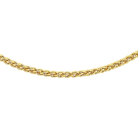 18K Yellow Gold 1.1 MM Spiga Chain With Lobster Clasp 16 Inch Polished