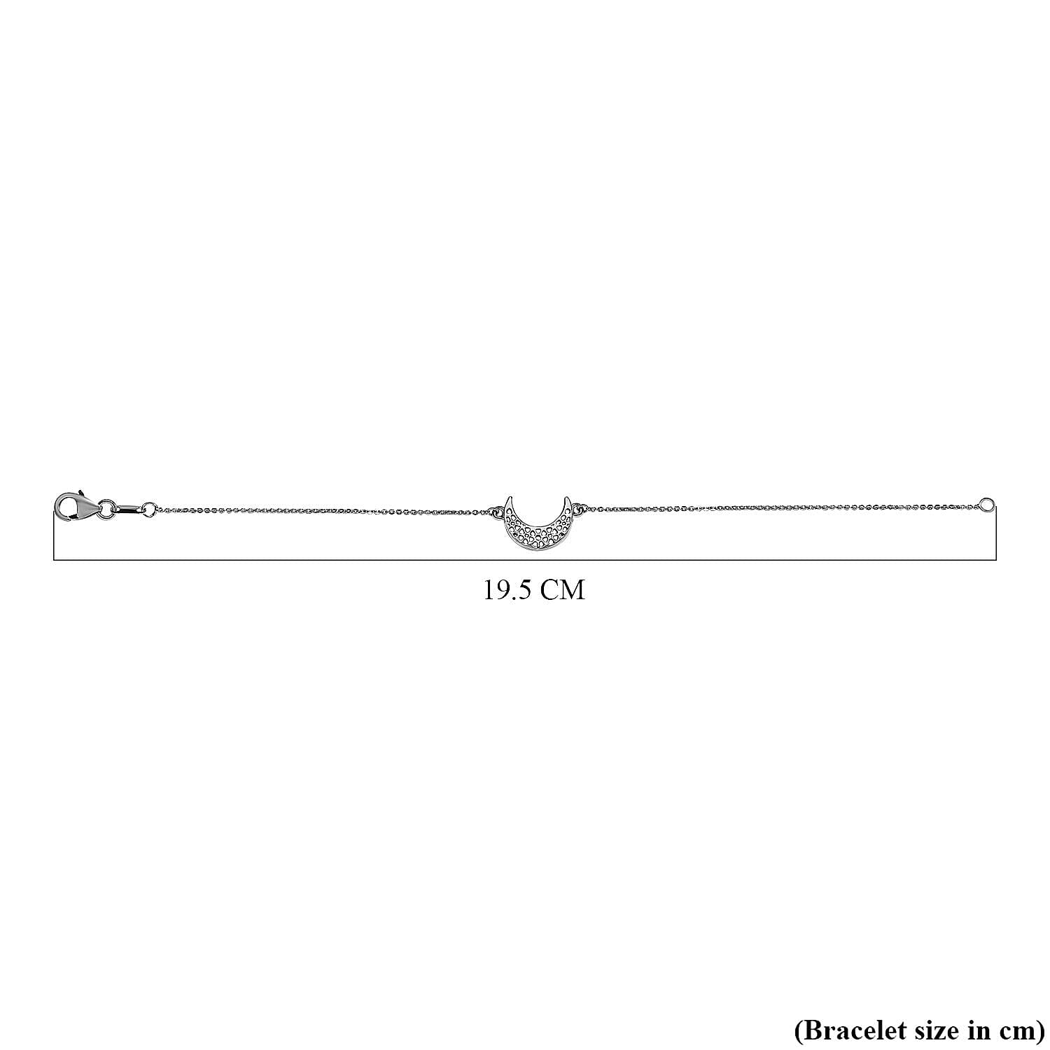 No Brand in Platinum Overlay Sterling Silver Fancy Bracelet (Size - 7.5) No Brand in Platinum Overlay Sterling Silver Fancy Bracelet (Size - 7.5)