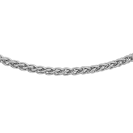 18K White Gold Spiga Chain With Lobster Clasp (Size - 16)