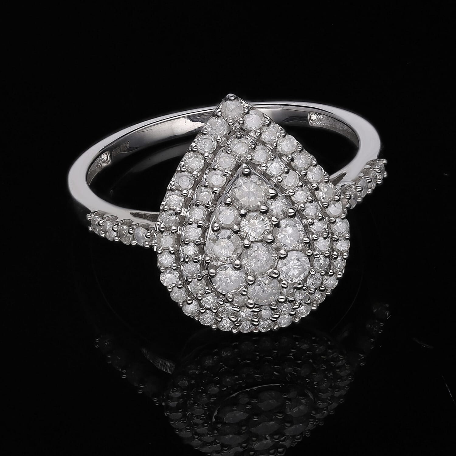 NY Close Out- 9K White Gold SGL Certified Diamond (G-H) Ring 1.00 Ct.