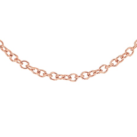 18K Rose Gold Trace Chain With Spring Ring Clasp (Size - 16)
