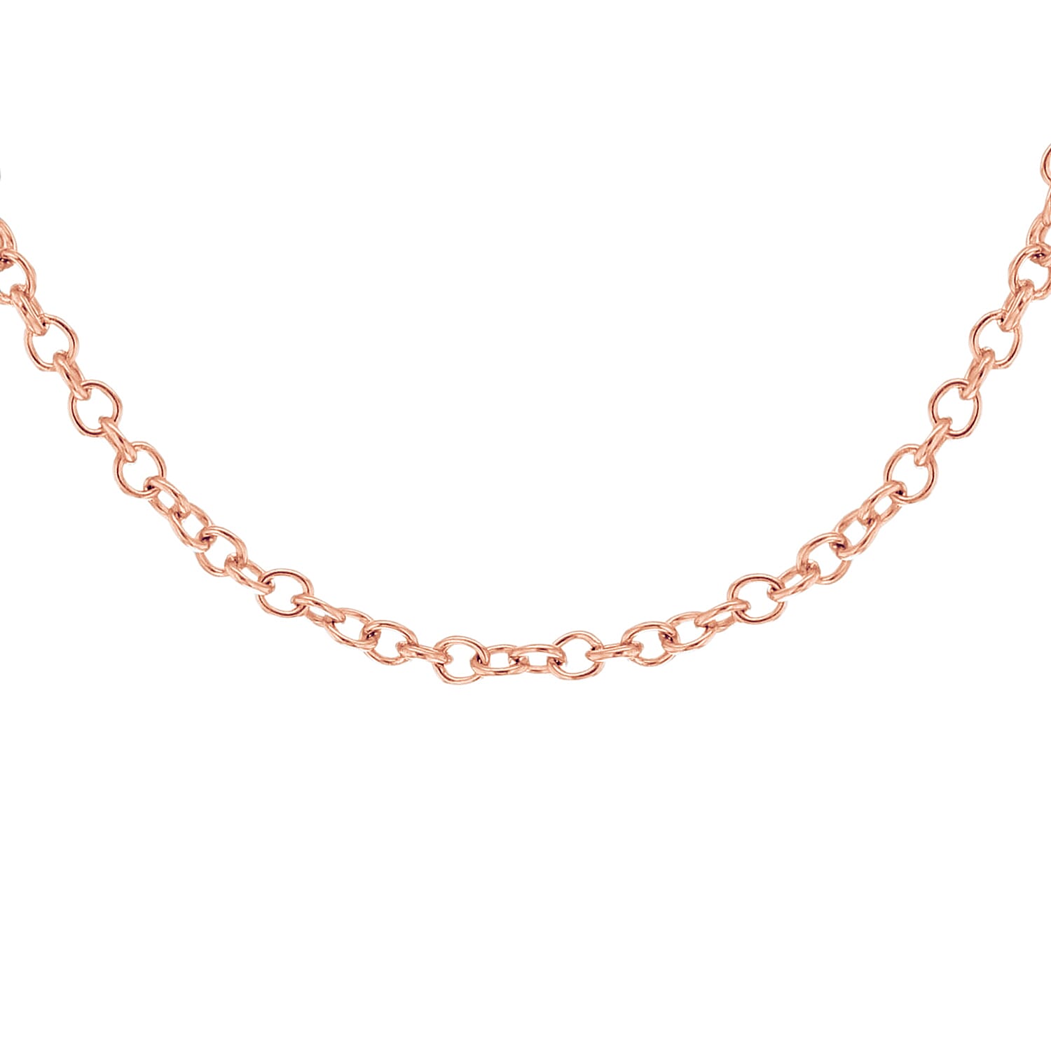 18K Rose Gold Trace Chain With Spring Ring Clasp (Size - 16)