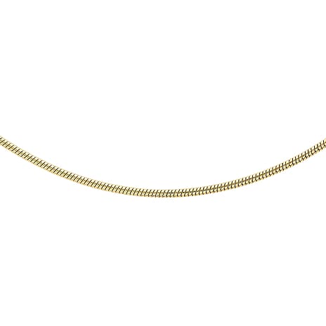 9K Yellow Gold Round Snake Chain With Spring Ring Clasp (Size - 16)