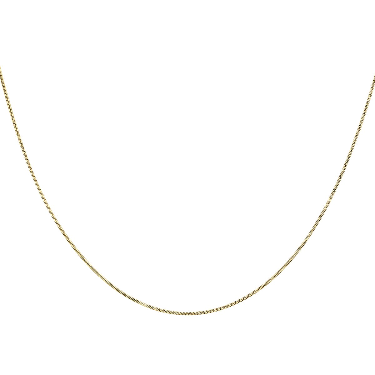 9K Yellow Gold Round Snake Chain With Spring Ring Clasp (Size - 16)