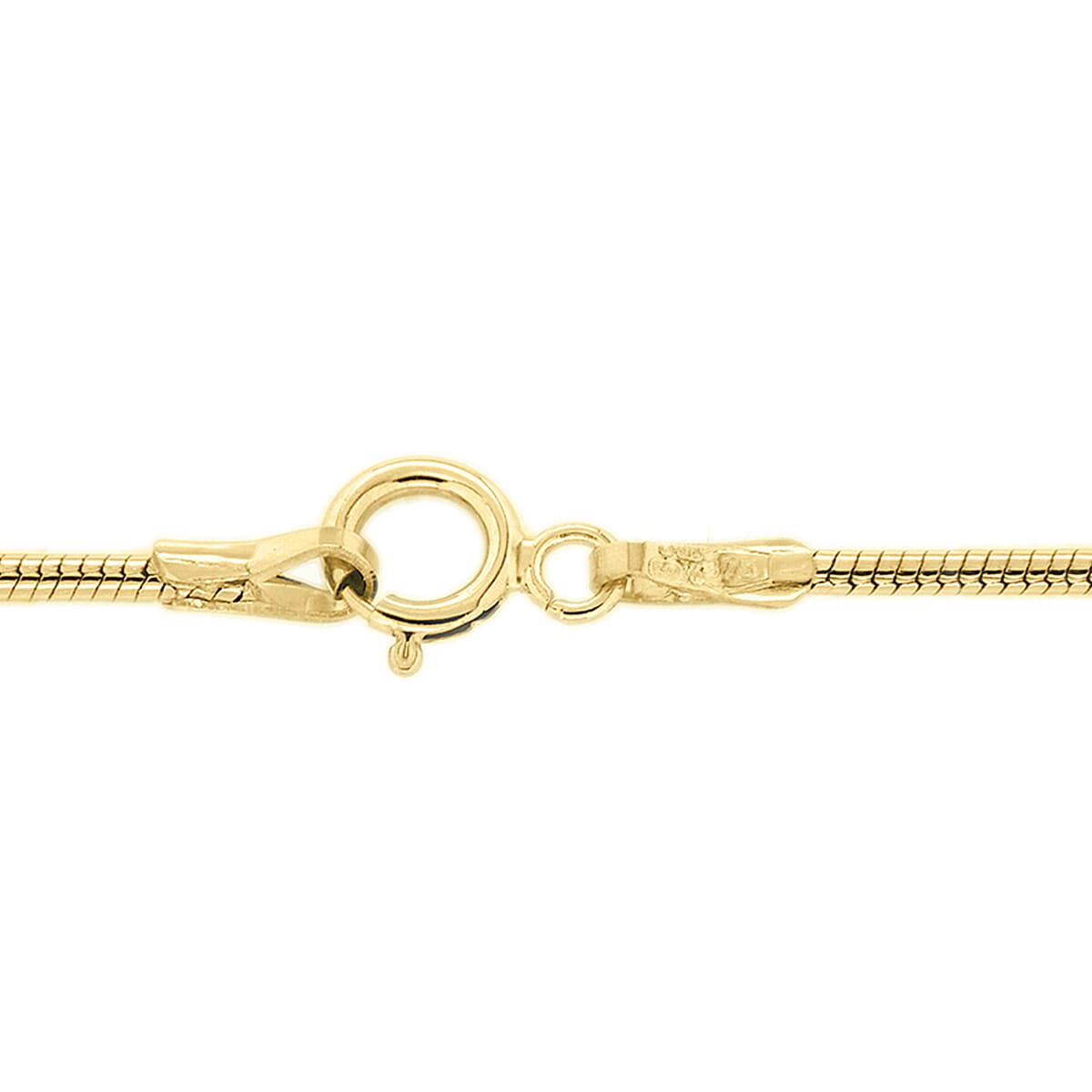 9K Yellow Gold Round Snake Chain With Spring Ring Clasp (Size - 16)