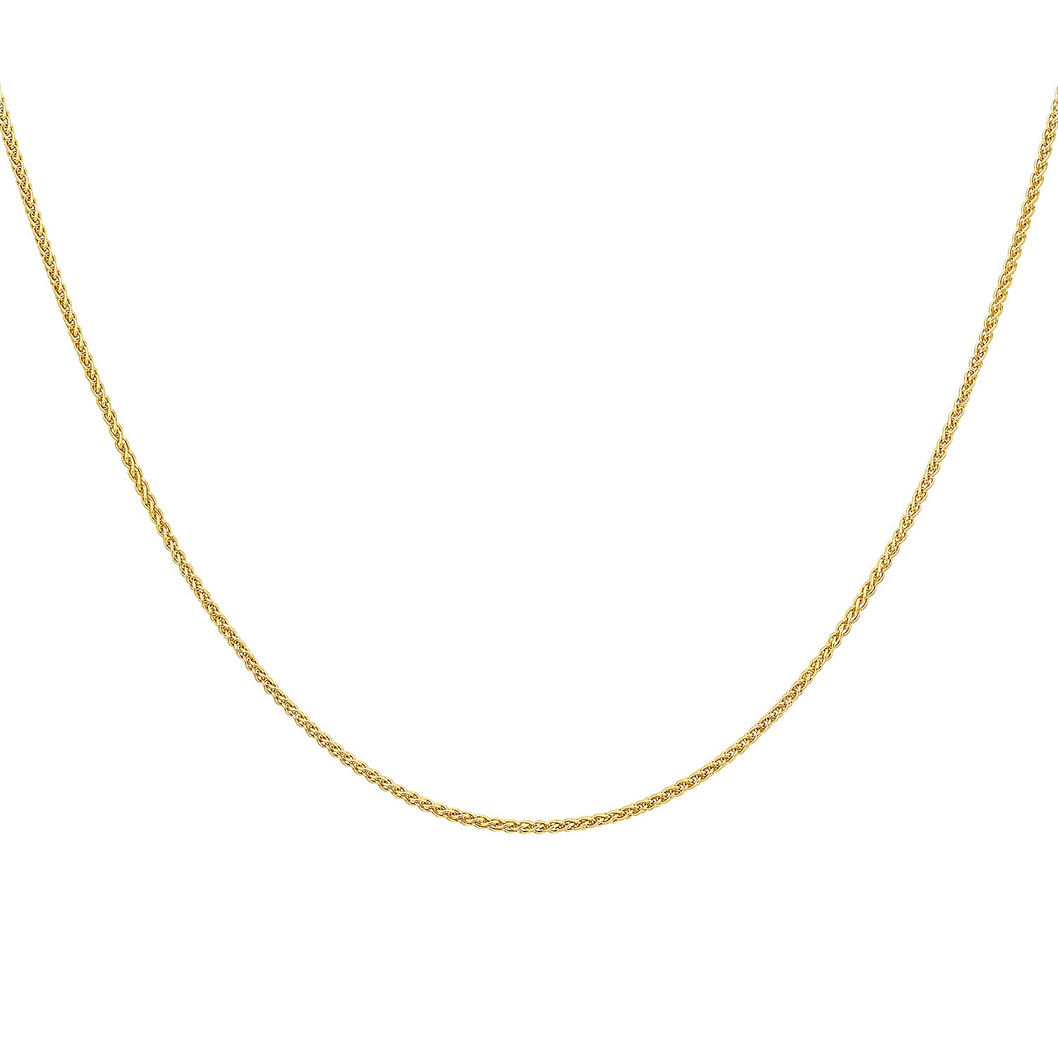 9K Yellow Gold Spiga Chain With Spring Ring Clasp (Size - 20)